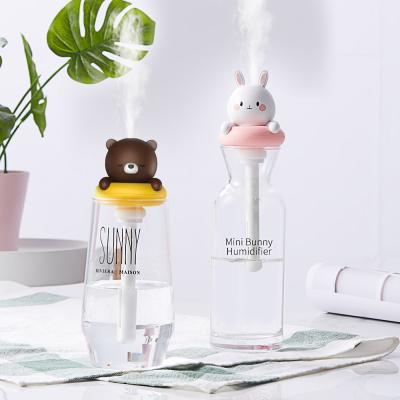 China Portable USB Mini Nano Mist Electric Humidifier DQ104 Cartoon Bear Mini Aroma Diffuser Car Humidifier for sale