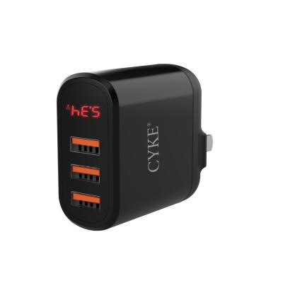 China Smart Phone Wholesale CYKE USB59S USA Over 18w Super Charge Usb Wall Charger Stock Type 3 c QC 3usb Fast Charging Wall Chargers For Phone for sale