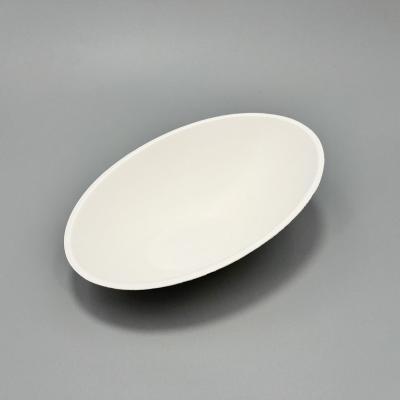 China Disposable Compostable Tasting Dishes Egg Shaped White Bagasse Mini Tasting Dishes Disposable Dishes Grease Resistant For Appetizers for sale