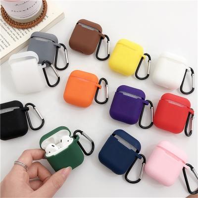 China Without Hook Wireless Silicone Earphone Case For AirPods Cover Device Skin Accessories For Apple Airpods Charging Box for sale