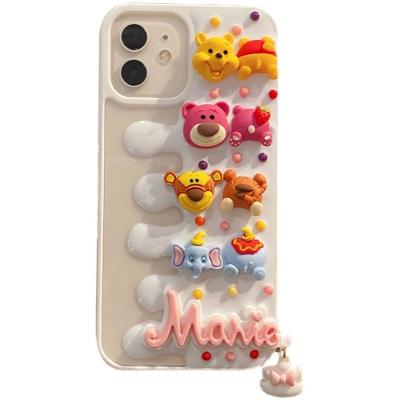 China 3D cartoon character carving shockproof cute phone for 13/12 Pro/11/XS Max/XR silicone s for sale