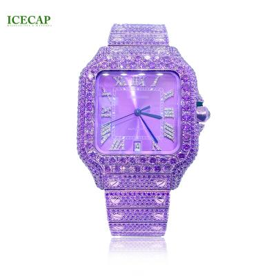 China Luxury Custom Iced Out Automatic Date Certified Vvs Mechanical Watch Studded By Answer Moissanite Diamond Hiphop Jewelry Pass Tester for sale