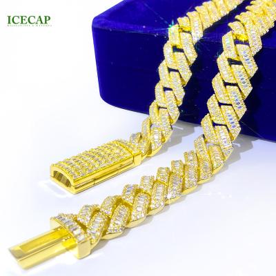 China Hiphop Ice Cap Jewelry Letter Wand Crossing Diamond Tester Iced Out DVVS Gold Moissanite Cuban Bracelet Luxury Classic Cuban Link Chain for sale