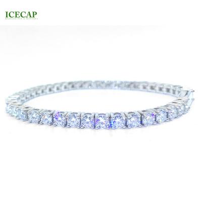 China CLASSIC ice cap jewelry 3/4/5/6 mm chain silver moissanite bracelet luxury diamond tester 925 tennis diamond bracelet clearance for sale