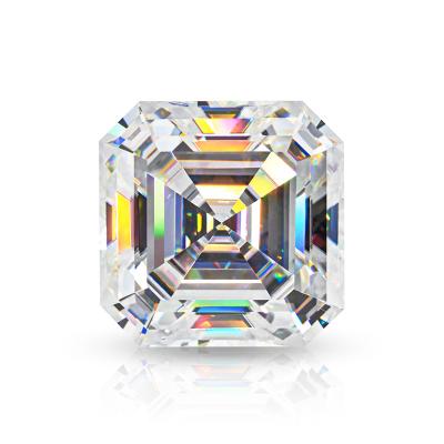 China Color Game Or Fire Asscher Cut 1/2/3ct Hot Sale VVS1 D-Color Moissanite After Diamond Test Synthetic Moissanite Loose Gemstone For Jewelry Maker for sale