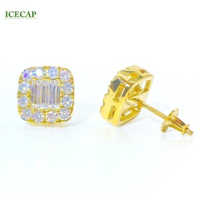 China Classic 925 silver engagement wedding earrings fashion ice cap jewelry women party moissanite CLASSIC luxury custom ladies earrings for sale