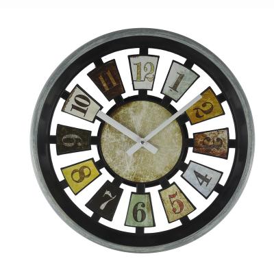 China Antique style 16 inch 3D antique plastic Arabic numerals wall clock, vintage round wall clocks home decor for sale for sale