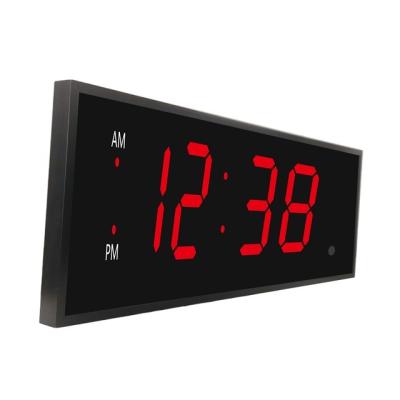 China Sizes 8 Inch Large Led Light Digital Wall Clock With Remote Control for sale