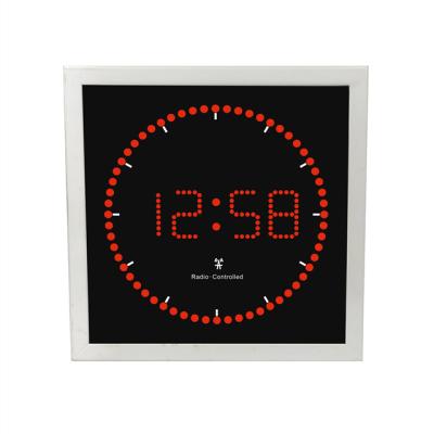 China Class Hot Sales LED Digital Radio Controlled Table Clock With Seconds Dot for sale