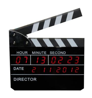 China Hot Sales Class Fancy Movie Clapperboard Led Digital Table Clock for sale