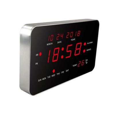 China Files NewLED Table Snoozel Digital Radio Clock With Calendar Temperature And Humidity for sale