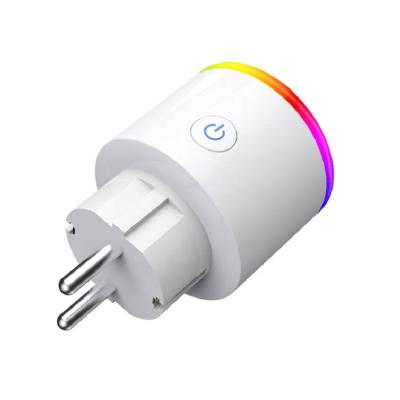 China 10A RGB Plug WiFi EU Outlet Residential/Multi-Purpose Smart Plug with Amazon Energy Monitor Compatible Alexa Google Home Tuya Smart/APP Smart Life for sale