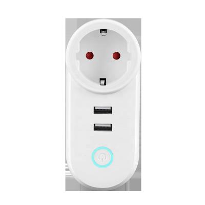 China Wholesale Swiss USB Smart Plug 16A Tuya Residential/General Purpose Standard with 2 USB Support Google Home Work with Amazon Alexa WiFi Smart Plugs for sale