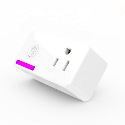 China With Tuya Light Life RGB WiFi Smart Socket Smart Socket US Plug US Support Alexa & Google Voice Control & Auxiliary Remote Control for sale