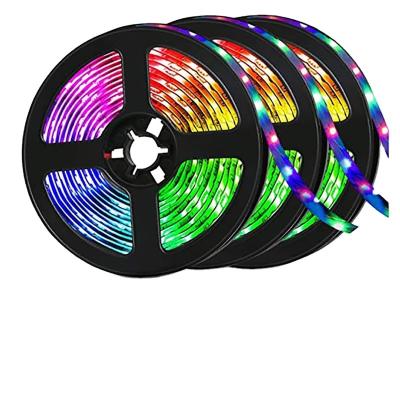 China Garden Smart led strip light SMD5050 RGB wifi 7 color changing 12V 5m waterproof IP65 strip lights for home holiday vacation remote light for sale