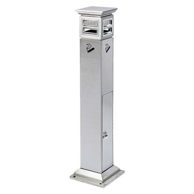 China Fire Protection Out Of Door Stainless Steel Ashtray Tall Storage Bin for sale