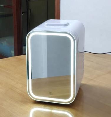 China 8L Door and LED Light THERMOELECTRIC Flat Mirrored Cosmetics Mini Refrigerator for sale