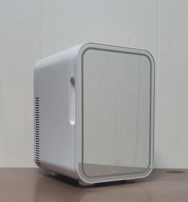 China 10L Cosmetics Mirror + LED Light Amazon New Product Mini Beauty Fridge Custom Portable Skin Care Fridge for sale