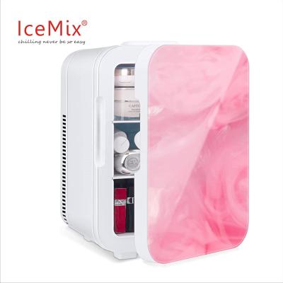 China Customized skin care popular THERMOELECTRIC Mini Lotion Fridge Geladeira de locao de color marble door 8L Ebay for sale