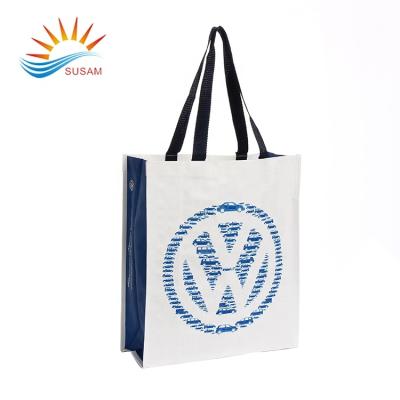 China Durable Eco - Friendly Durable PP Woven Shopping Bag With Printed Logo For Advertising for sale