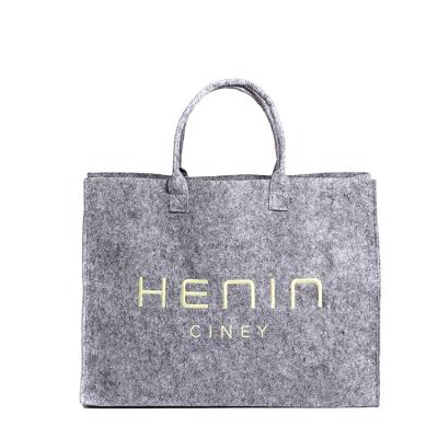 China Solid High Quality Natural Fashionable Embroidery Felt Tote Bag for sale