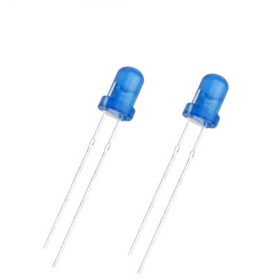 China JuHong Indicator Light Through Hole Lamp 3mm DIP Lens Diffused Lens Diode Blue Color LED for sale