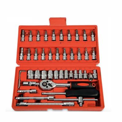 China 46pcs Machine Auto Repair Tool Combination Set Hand PTO Wrench Bicycle Repair Set 1/4