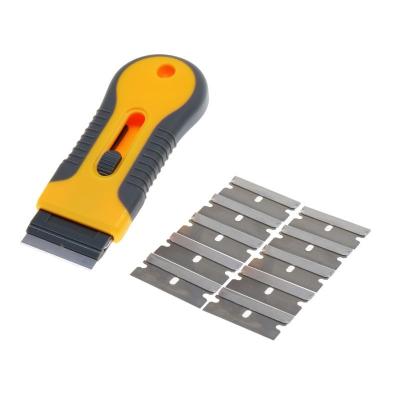 China Window Kadeli Razor Blade Scrape With Extra 10pcs Blades, Retractable Razor Blade, Apply To Paint Stripping, Cleaning for sale