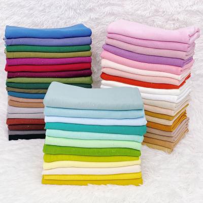 China New Solid Color Women Tank Top Wear Cotton Shawl Hijab Modal Scarf 180*55cm Muslim High Quality Soft Colors Main 30 for sale