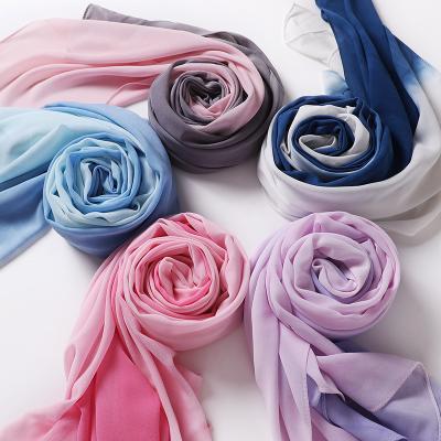 China Wholesale High Quality Main Use Tie Dye Heavy Pearl Chiffon Print Muslim Hijab Scarf Malaysia Scarves for sale