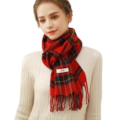 China New Fashion Winter Christmas Scarf Scarves For Women Elegant Scarves Plaid Blanket Tartan Wrap Shawl Long for sale