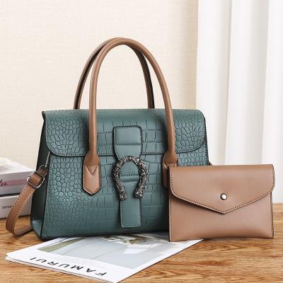 China Wholesale Fashion Designer 2 Piece Set Women Bags Custom Brand Ladies Bags Handbag Set For Women for sale