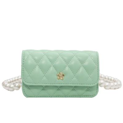 China 2021 Fashion Mini Fashion Quality PU Leather Fashion Bag With Pearl Solid Color Cross - Body Bag for sale