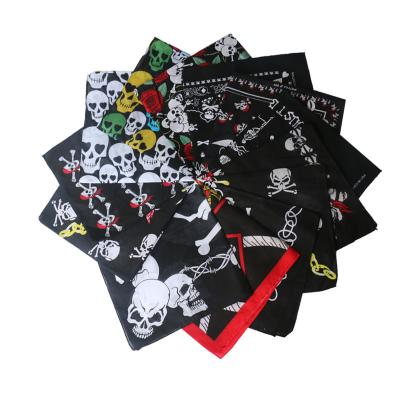 China Daily Hip Hop Multifunctional Fashionable Bandanas Cotton Pattern Skull Face Bandanas Magic Square Scarf for sale