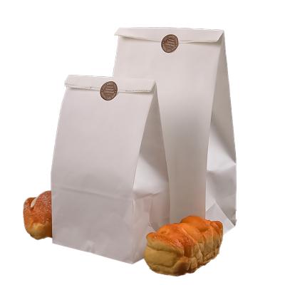 China Recyclable Customized Available White Kraft Paper Sand Paper Take Out Bags Without Handle For Food Storage for sale