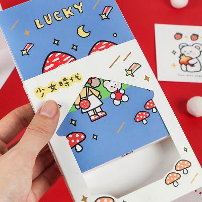 China Europe Customized Design Cute Blank Postcard Set Inspirational Greeting Card Literary Small Character Cute Card for sale