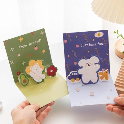 China Europe Small Pop Creative Korean Handmade Message Gift 3D Cute Birthday Cards DIY Custom Cards for sale