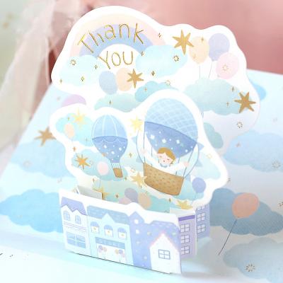 China Europe Creative Ins Mother's Day Message Blessing Folding Greeting 3d Cute Pop Thank You Cards for sale