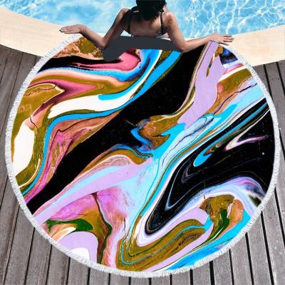 China Manufacturers Cheap Sustainable Wholesale Summer Custom Made Microfiber Cotton Round Beach Towel for sale