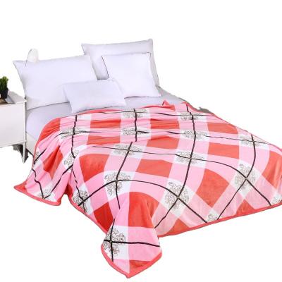 China Simple Custom Warm Flannel Blanket Comfort Winter Style Plaid Adult Modern Blanket For Living Room for sale