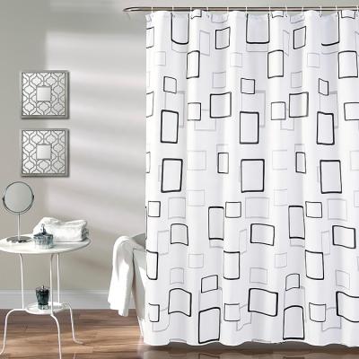 China Customizable high quality curtain viable in bathroom, polyester material, waterproof design, rust proof, washable for sale