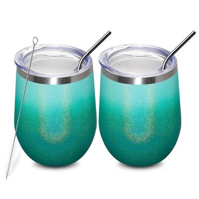 China PORTABLE Wall Cup PORTABLE Double Wall Egg Water Cup Stainless Steel Stemless Wine Tumbler For Coffee,Champagne,Cocktail for sale