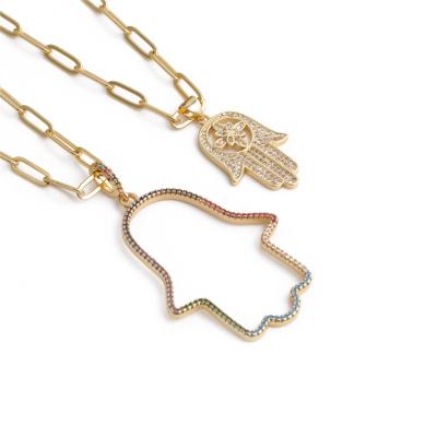 China Hot-selling European and American N103 FASHIONABLE Hip Hop Palm Style Palm Lock Pendant Necklace Three-Dimensional Necklace for sale