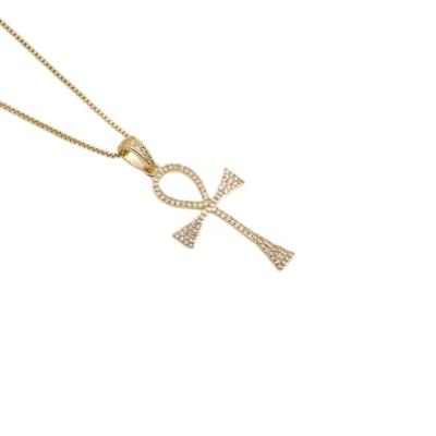 China Newest Design Trendy Popular Cross Pendant Necklace N107 Three-Dimensional Box Chain Necklace Accessories Hip Hop for sale