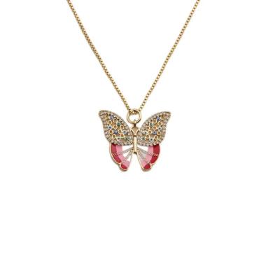 China Latest Design Popular Butterfly Pendant Necklace Three-Dimensional Hip Hop Box Chain Necklace Accessories FASHIONABLE for sale