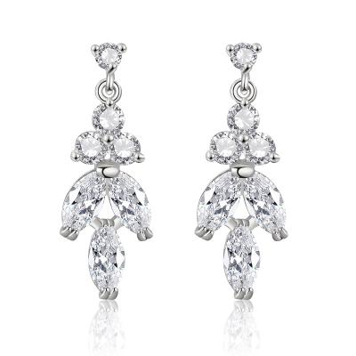 China ES030 FASHIONABLE waterdrop smart zircon earrings bridal rhodium gold plated studs earrings for women for sale