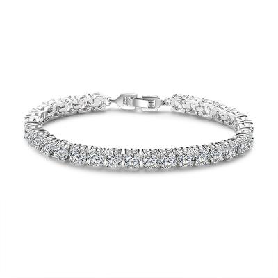 China BS001 5mm Trendy Classic Zircon Tennis Bracelet Rhodium Plated Charm Bracelet Jewelry for sale