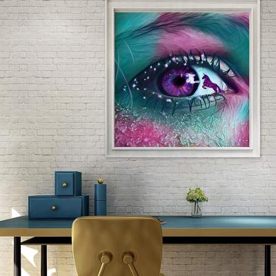 China CLASSIC custom home decor craft painting DIY Crystal Diamond Painting Purple Eye for sale