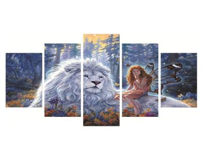 China New Classics/Postmodern Decorate Art Diy Diamond Embroidery Painting Art Full Bead Painting Canvas Set Combined Scenery Diamond Paintings 5 ​​Panel for sale