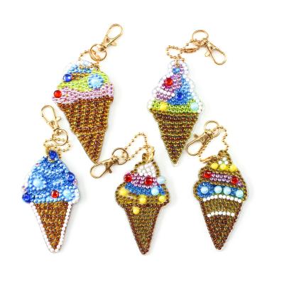 China Keychain Decoration 5D Diamond Art Painting Keychain Customization Diamond Ice Key Chain Set Handwork Diamond Embroidery Keyring Key Chain for sale